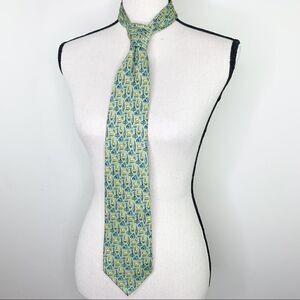Bird Dog Bay Windy City Hand Made Silk Tie Green Chicago Themed